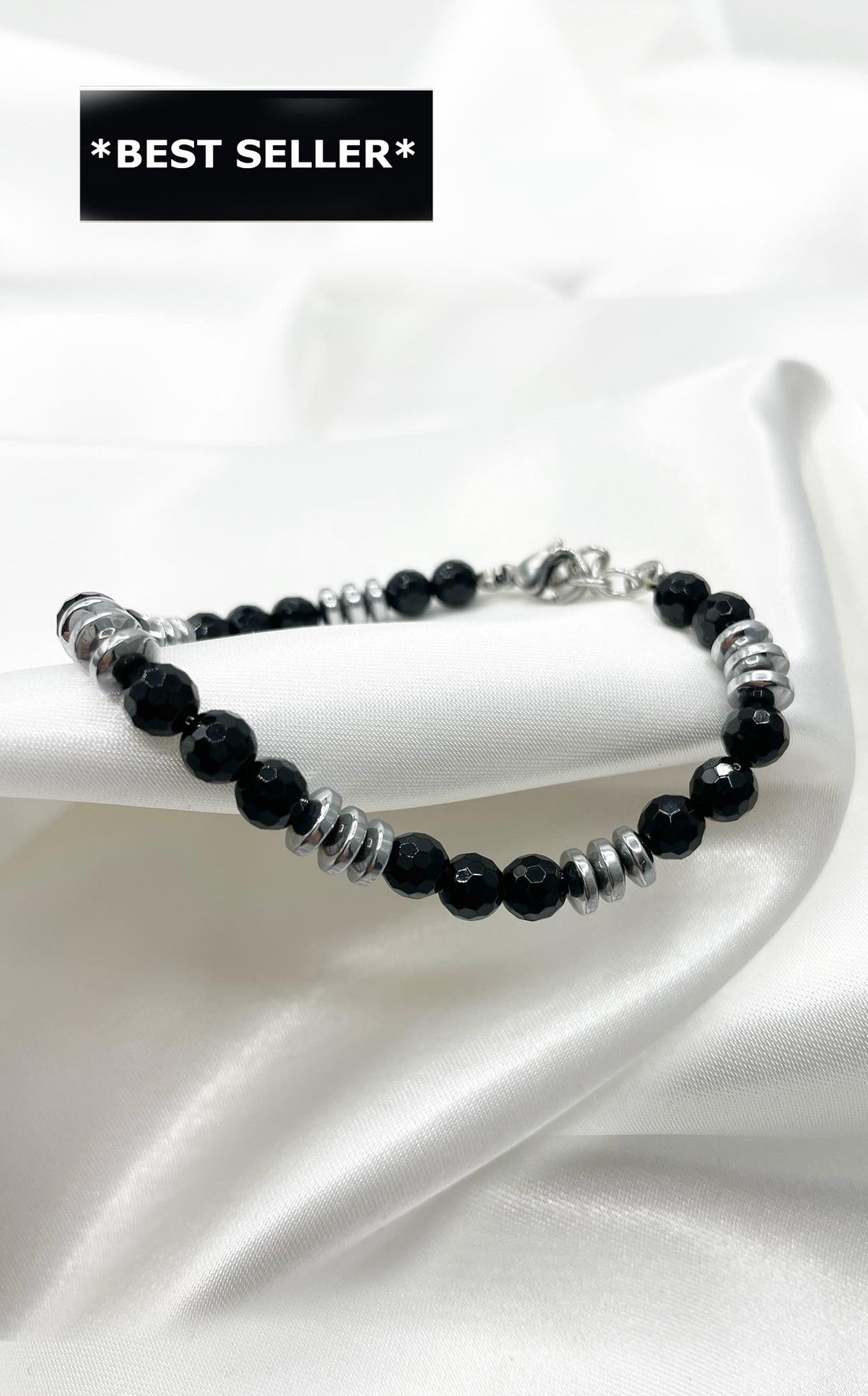 Bracciale Dome Sfaccettato - Tormalina, Onice ed Ematite