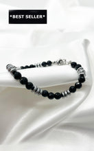 Carica l&#39;immagine nel visualizzatore di Gallery, Bracciale Dome Sfaccettato - Tormalina, Onice ed Ematite

