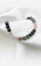 Carica l&#39;immagine nel visualizzatore di Gallery, Bracciale Abbondanza Plus (Pirite, Labradorite, Quarzo Rosa)
