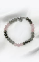 Carica l&#39;immagine nel visualizzatore di Gallery, Bracciale Abbondanza Plus (Pirite, Labradorite, Quarzo Rosa)
