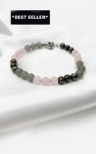 Carica l&#39;immagine nel visualizzatore di Gallery, Bracciale Abbondanza Plus (Pirite, Labradorite, Quarzo Rosa)

