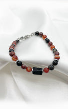 Carica l&#39;immagine nel visualizzatore di Gallery, Bracciale Tormalina, Corniola, Diaspro e Ossidiana
