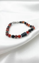 Carica l&#39;immagine nel visualizzatore di Gallery, Bracciale Tormalina, Corniola, Diaspro e Ossidiana

