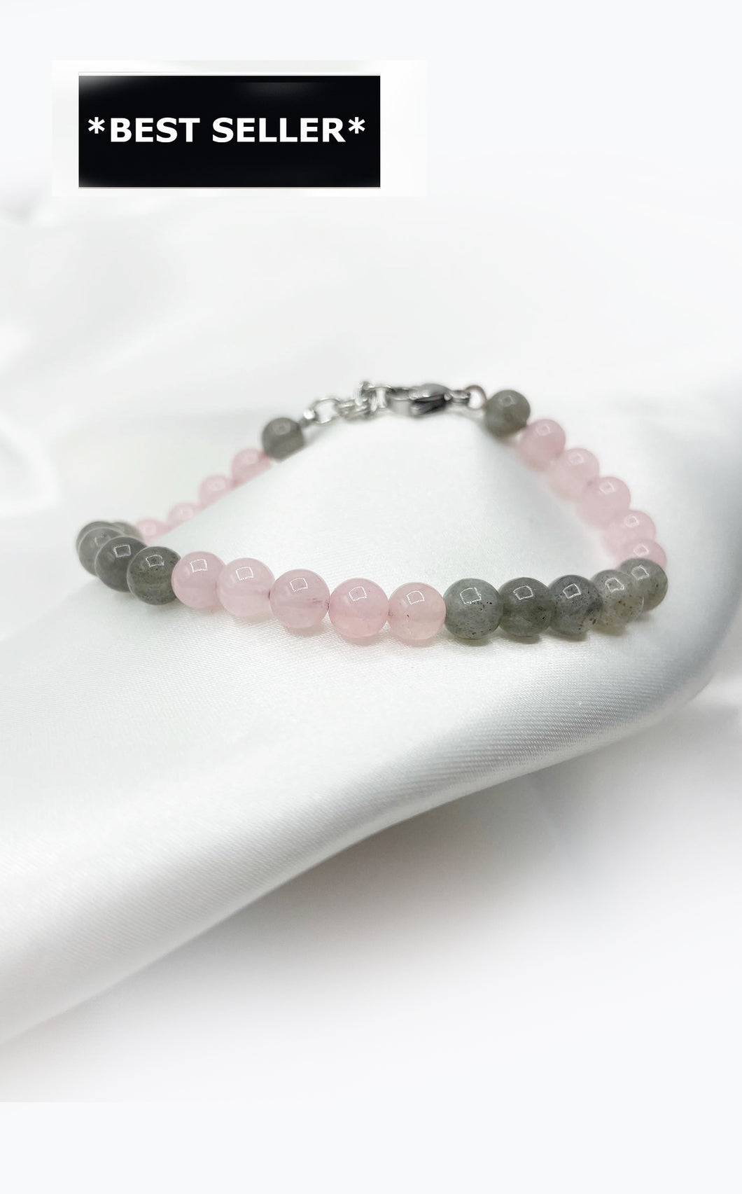 Bracciale Horizon -  Labradorite e Quarzo Rosa