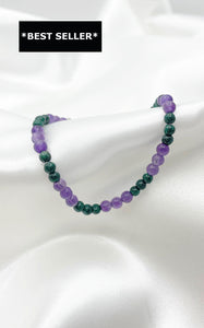 Braccialetto Malachite e Ametista