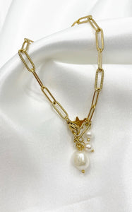 Bracciale Perle Stellina Acciaio Inossidabile Gold