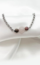 Carica l&#39;immagine nel visualizzatore di Gallery, Bracciale Rodonite e Quarzo Rosa, Acciaio Inossidabile
