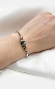 Bracciale Infinity - Tormalina Policroma e Acciaio Inossidabile