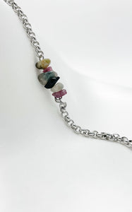 Bracciale Infinity - Tormalina Policroma e Acciaio Inossidabile