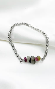 Bracciale Infinity - Tormalina Policroma e Acciaio Inossidabile
