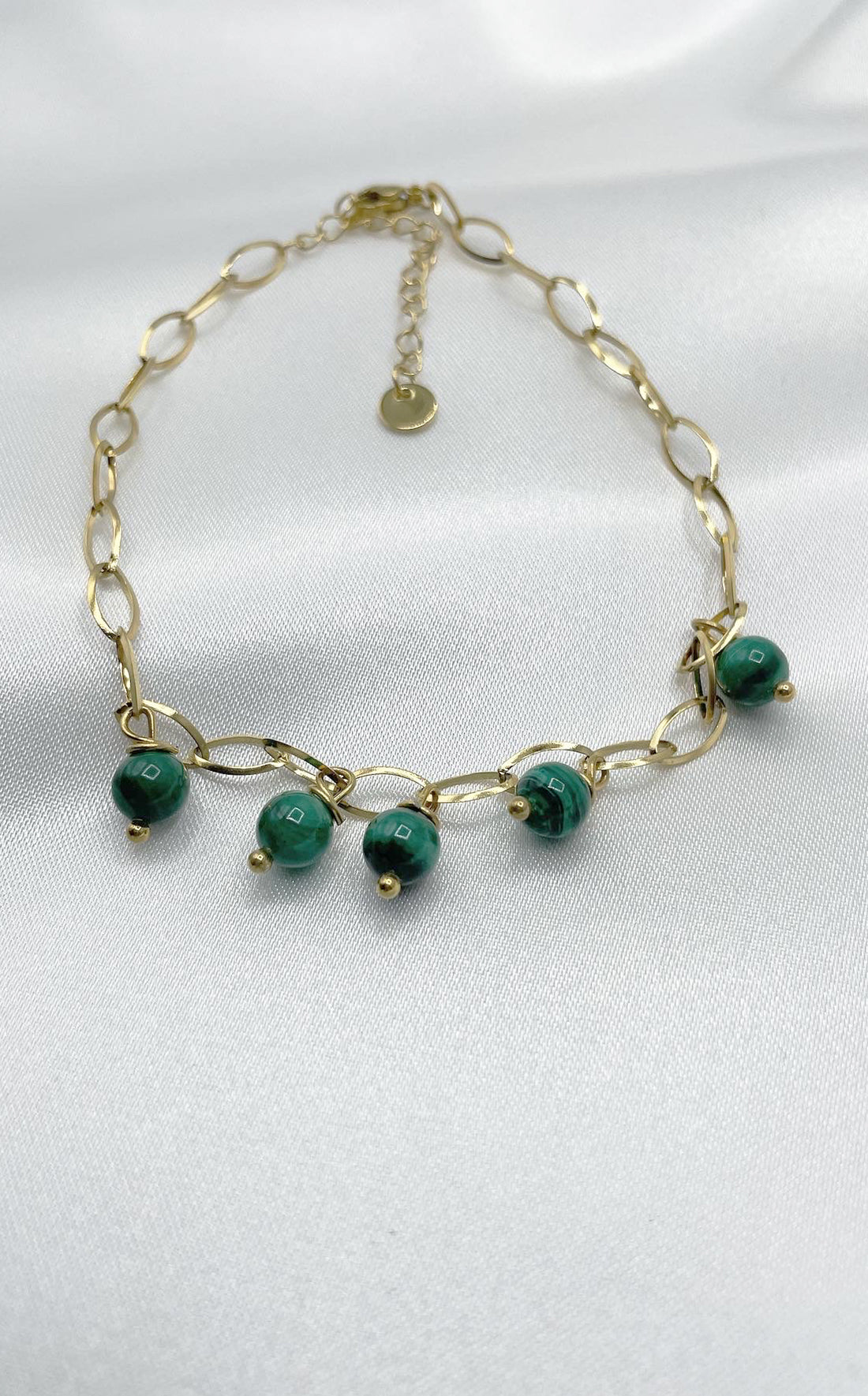Cavigliera Zenith - Malachite e Acciaio Inossidabile Gold