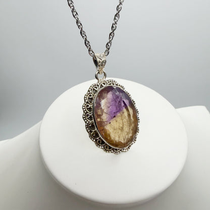 Ciondolo Ametrino Naturale Sfaccettata - Argento 925