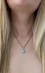 Ciondolo Larimar Ovale Argento 925