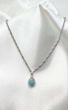 Carica l&#39;immagine nel visualizzatore di Gallery, Ciondolo Larimar Ovale Argento 925
