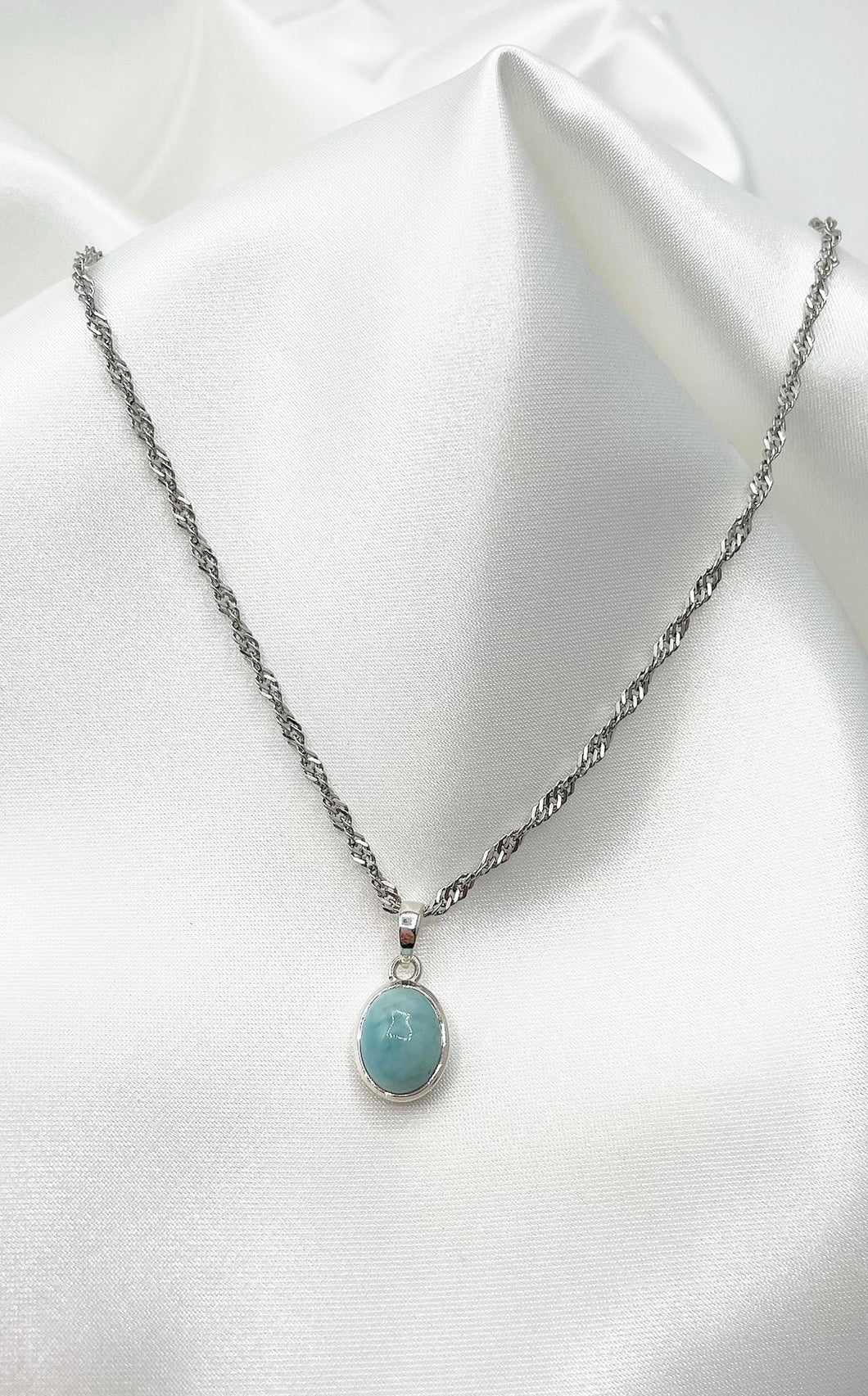 Ciondolo Larimar Ovale Argento 925