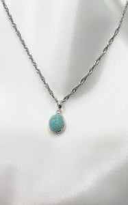 Ciondolo Larimar Ovale Argento 925