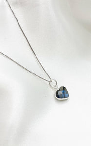 Collana Cuore Labradorite e Argento 925