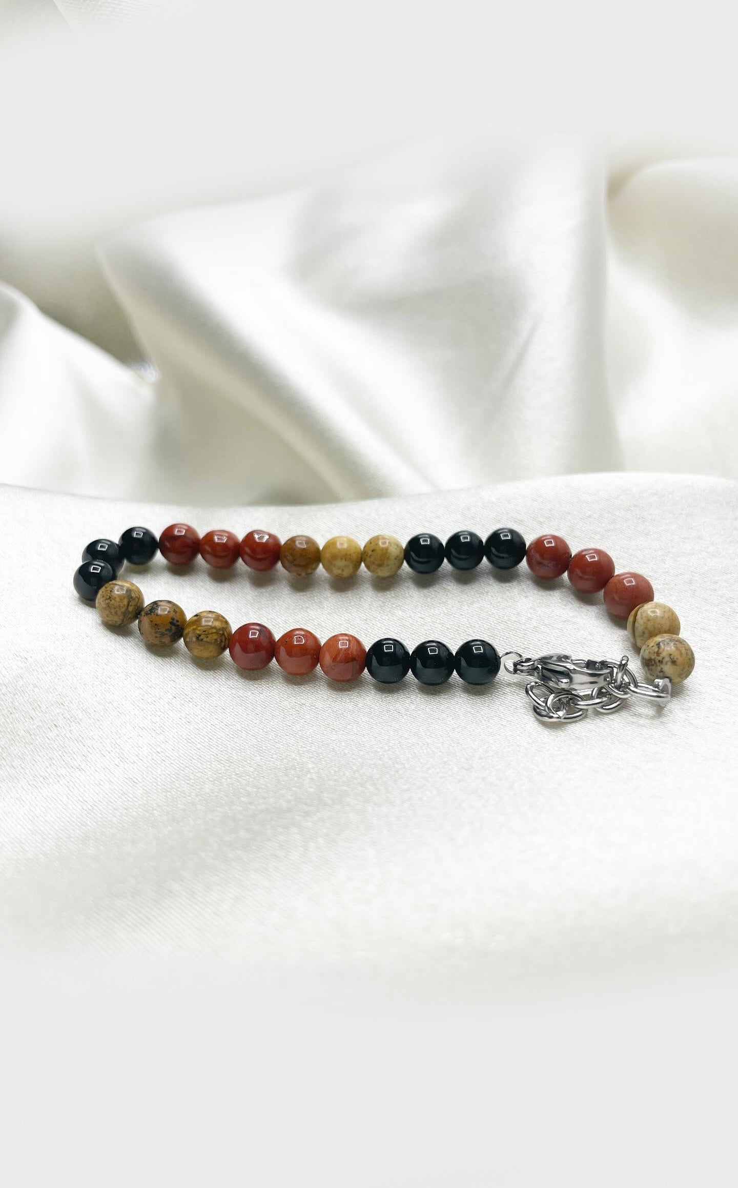 Bracciale Vittoria e Successo - Diaspro, Paesina, Onice