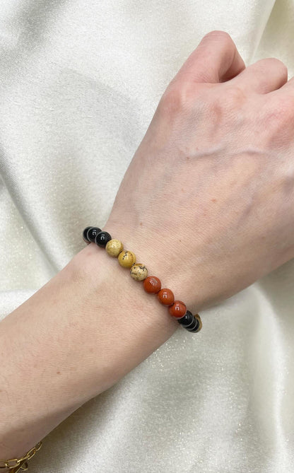 Bracciale Vittoria e Successo - Diaspro, Paesina, Onice