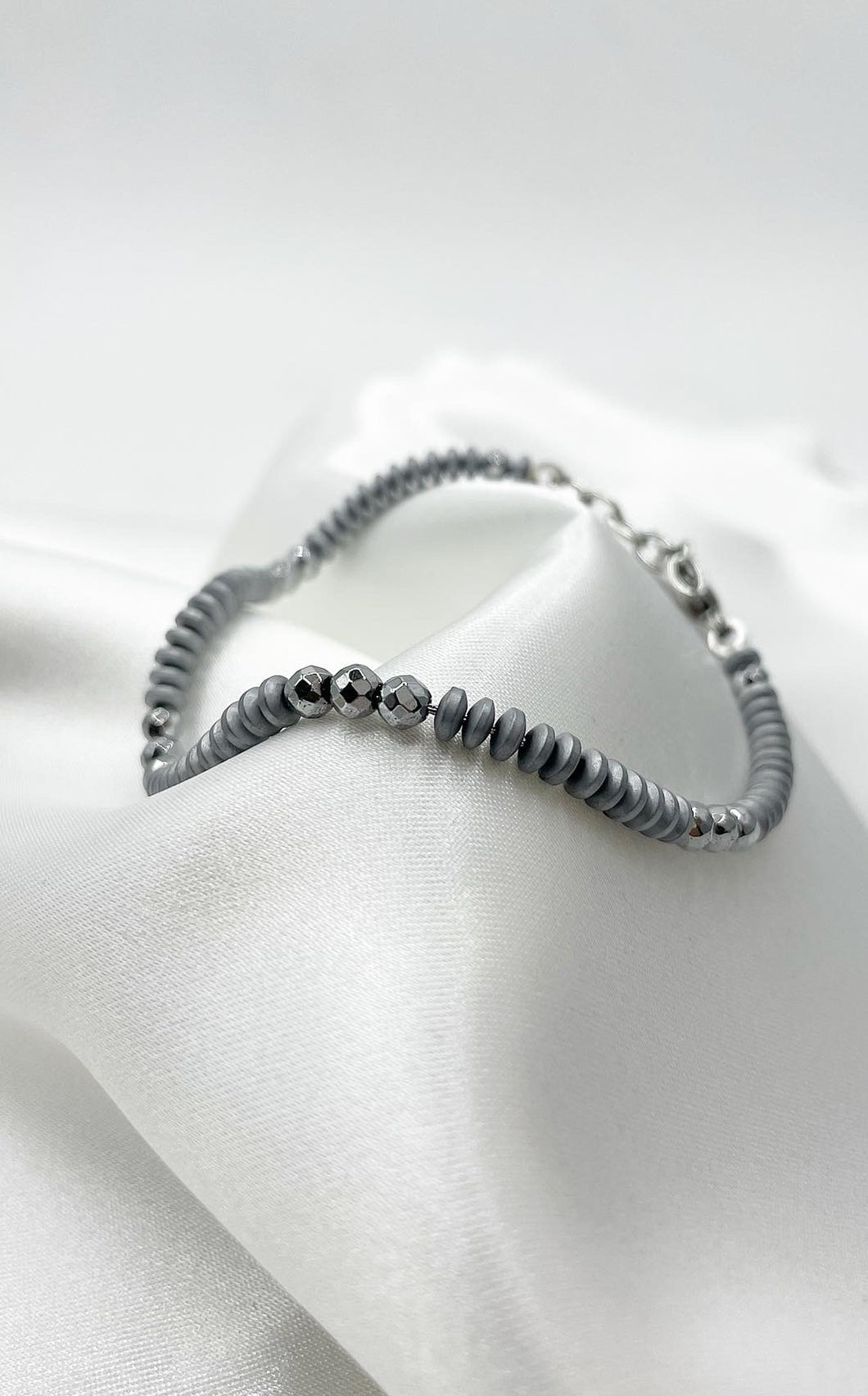 Braccialetto Ematite Rondelle Chiaro