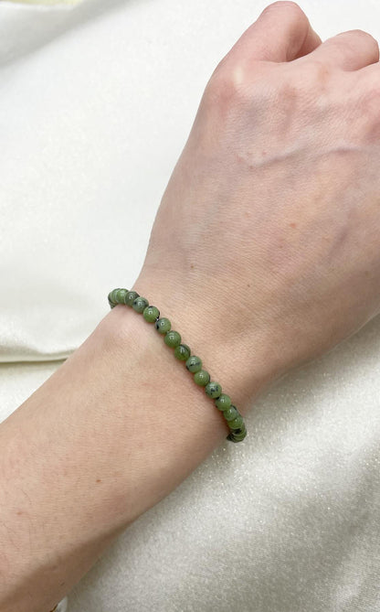 Set Bracciale Giada nefrite e Orecchini a Lobo Peridoto