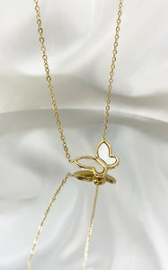 Girocollo Farfalla Madreperla Gold