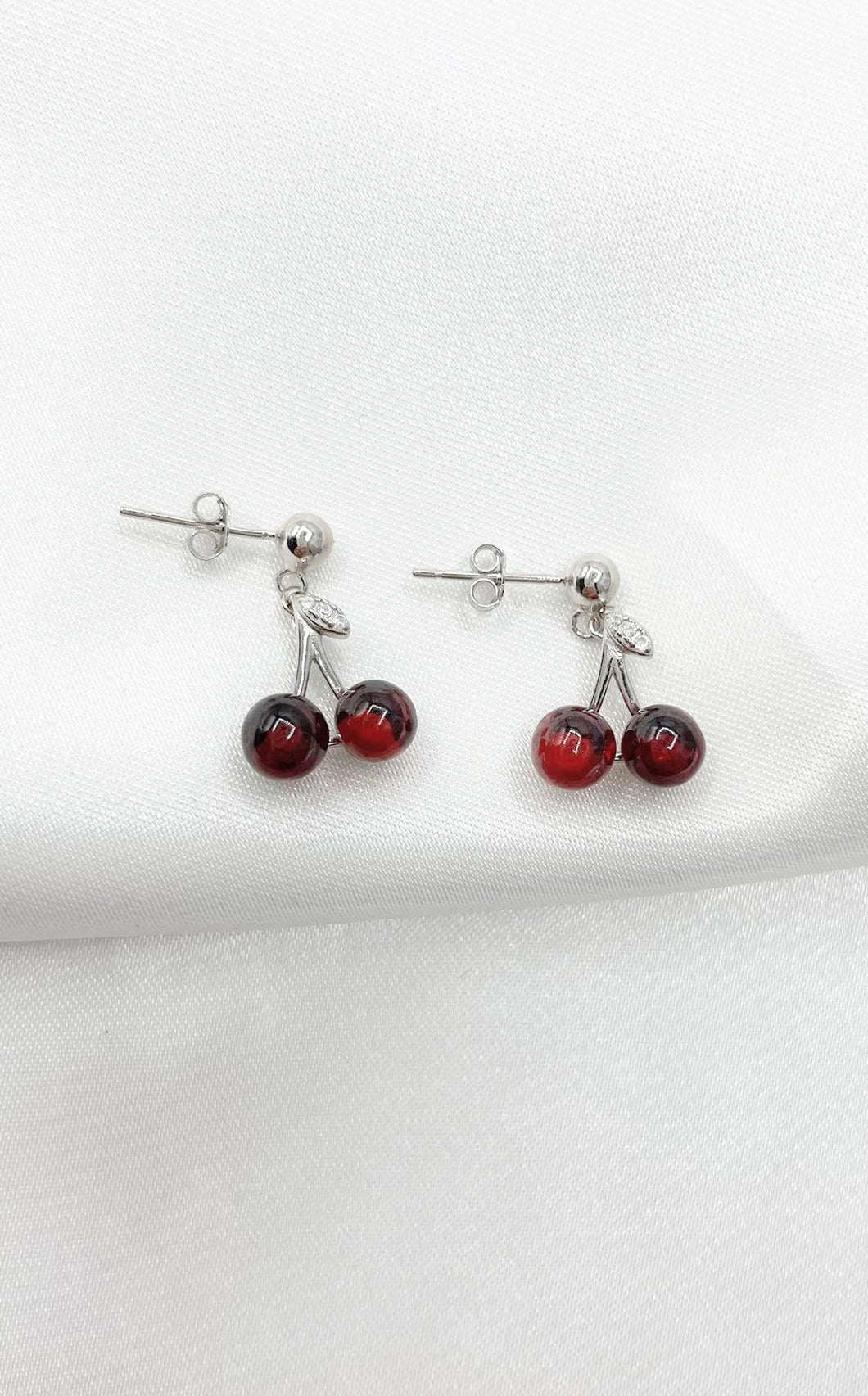 Orecchini Ciliegia -Granato e Argento 925