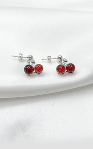 Orecchini Ciliegia -Granato e Argento 925