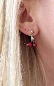 Orecchini Ciliegia -Granato e Argento 925