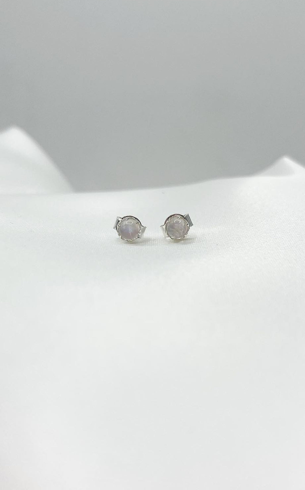 Orecchini Labradorite Bianca a Lobo Argento 925