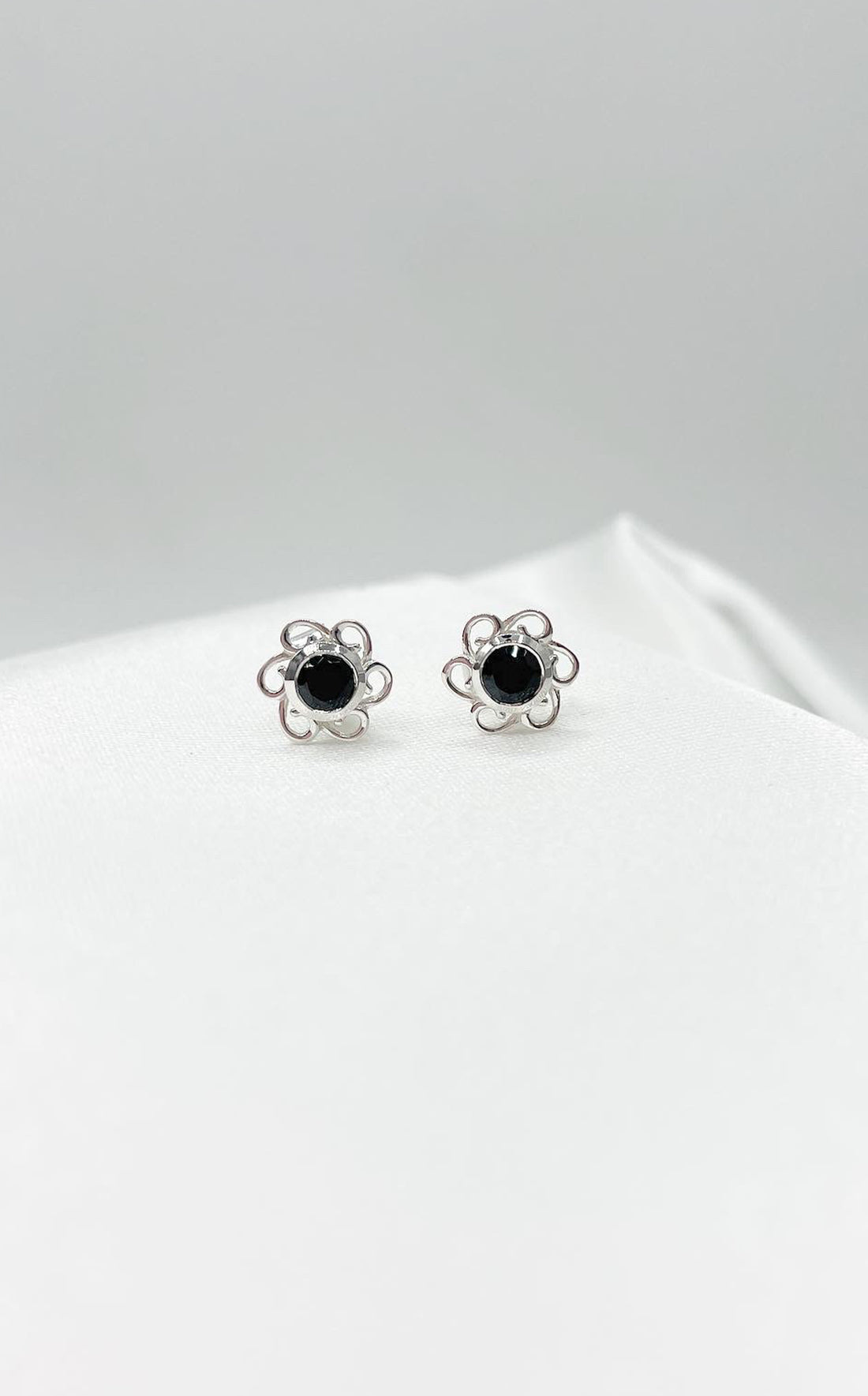 Orecchini Fiore Tormalina a lobo Argento 925