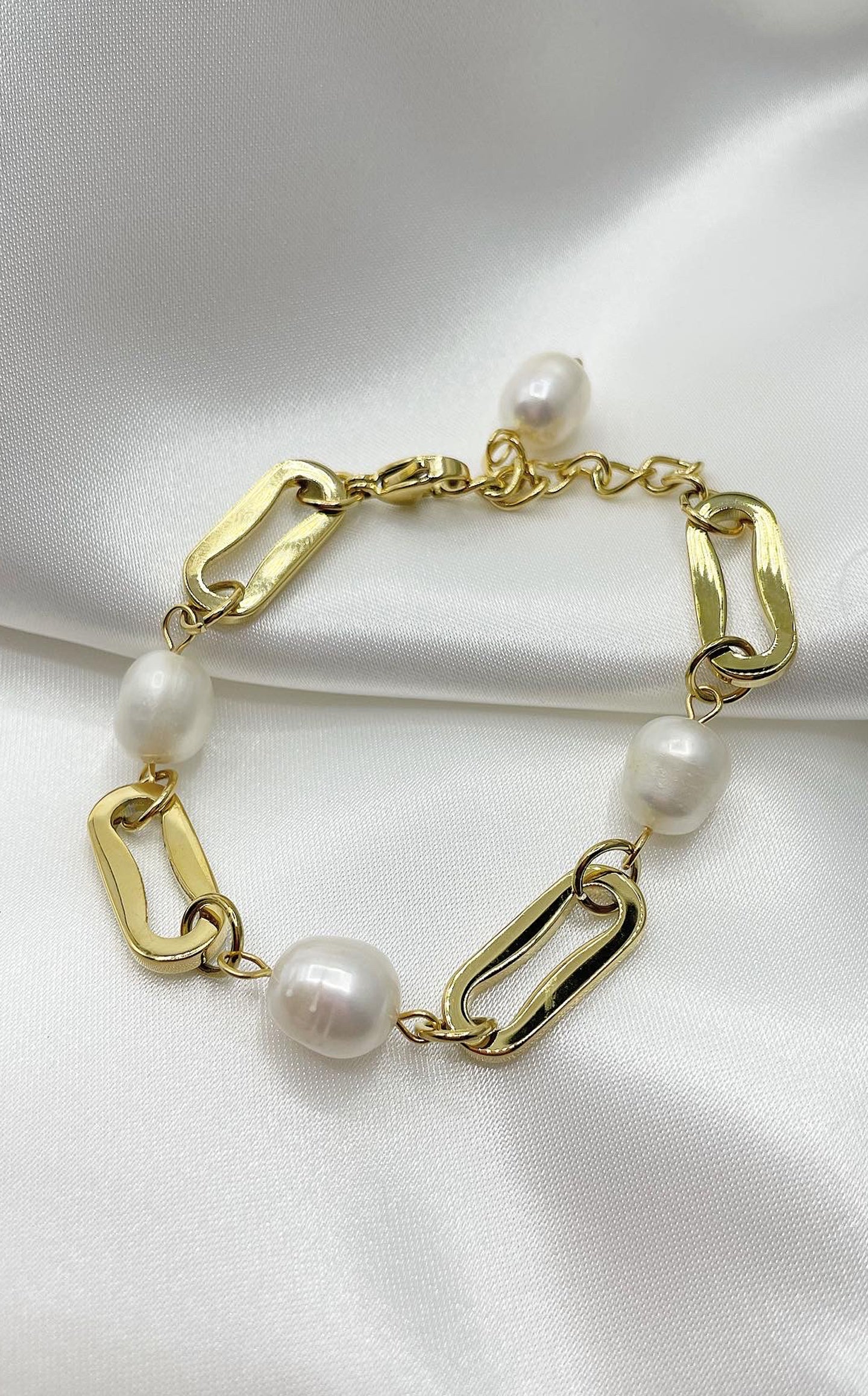 Bracciale Glow - Acciaio Inossidabile e Perle Gold