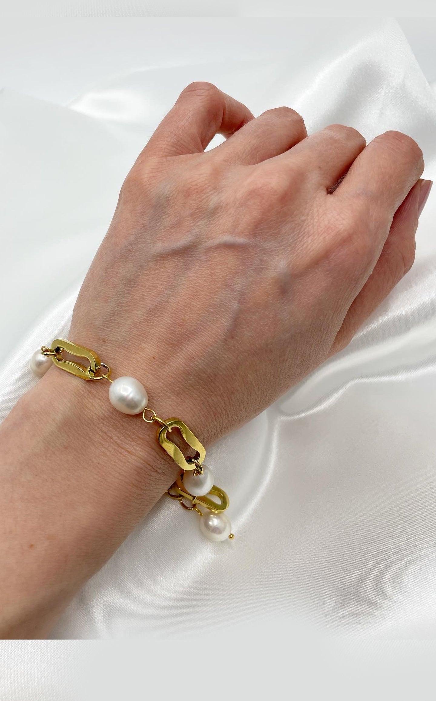 Bracciale Glow - Acciaio Inossidabile e Perle Gold