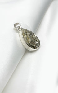 Ciondolo Pirite a Goccia Argento 925