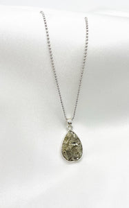 Ciondolo Pirite a Goccia Argento 925