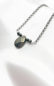 Collana Prosperity - Pirite e Acciaio Inossidabile