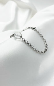 Bracciale Cristallo di Rocca e Acciaio inossidabile