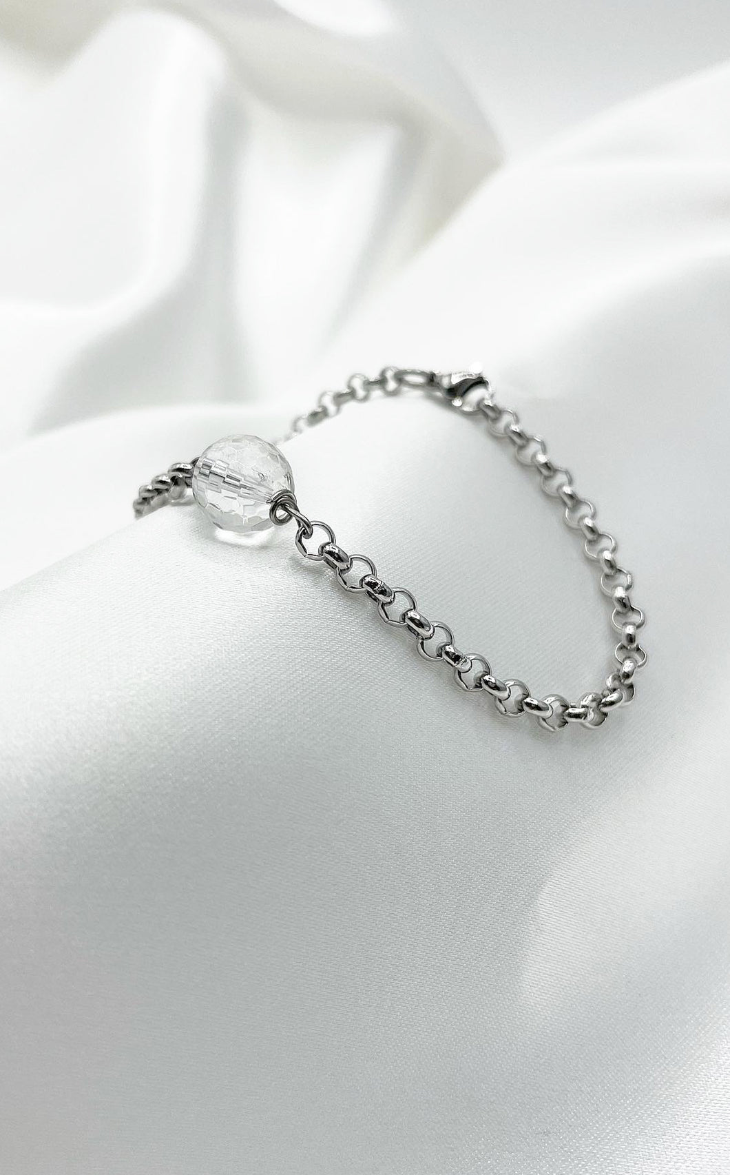 Bracciale Cristallo di Rocca e Acciaio inossidabile
