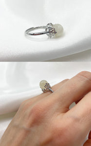 Anello Labradorite Bianca (Rame placcato Argento 925)