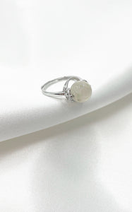 Anello Labradorite Bianca (Rame placcato Argento 925)
