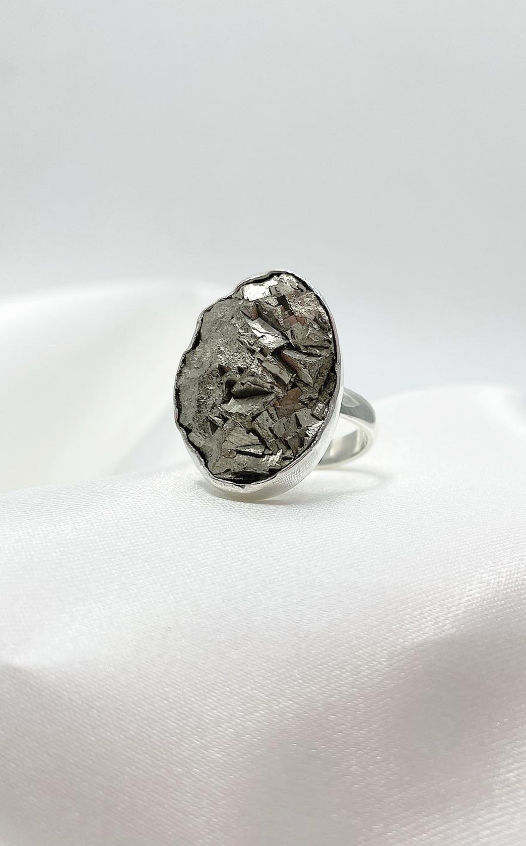 Anello Pirite Ovale e Argento 925