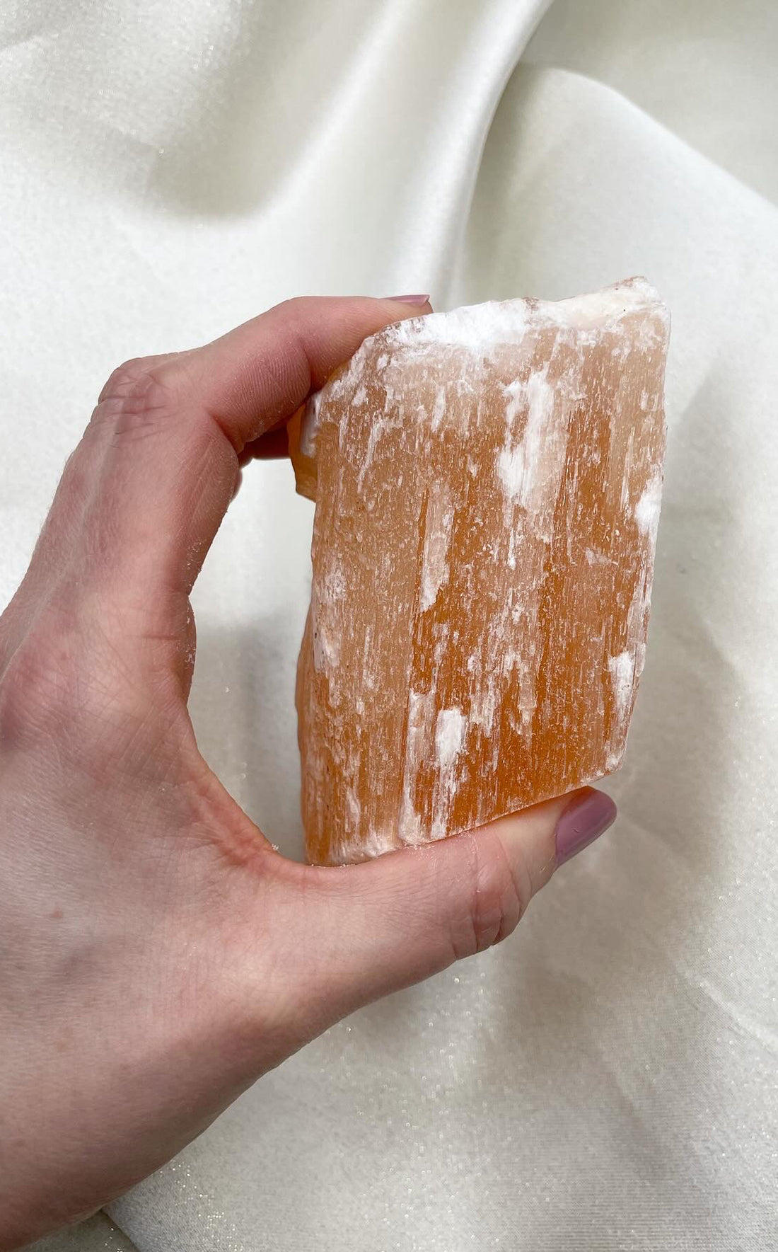 Selenite grezza arancione