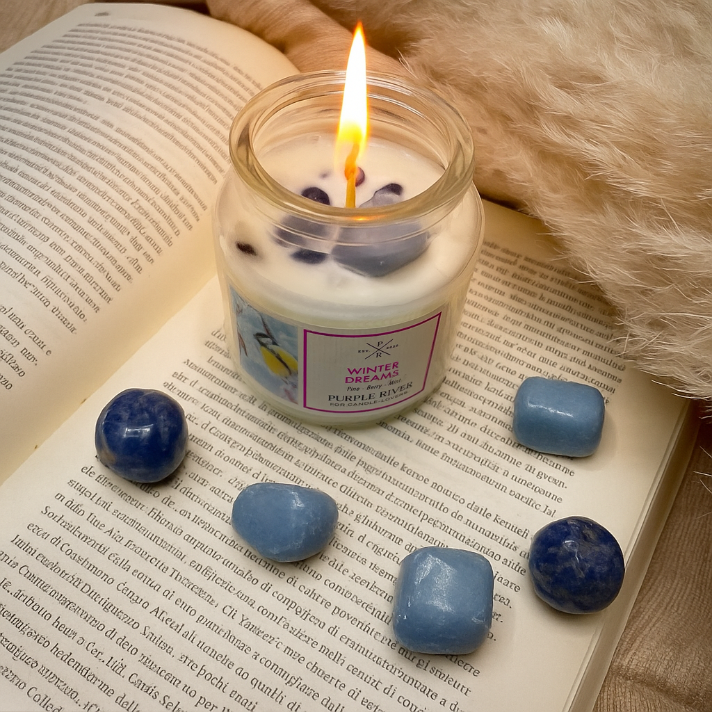 Candela con Cristalli WINTER DREAMS: Realizzazione dei propri sogni - piccola