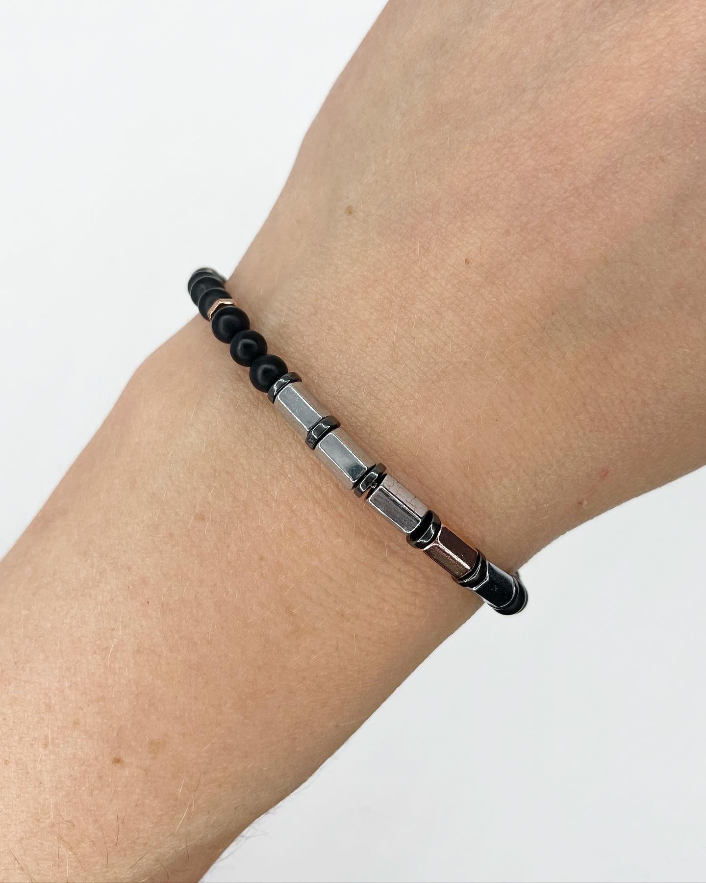 Bracciale A Croce, Bracciale Magnetico, Bracciale In Ematite, Perline Da 8 Mm, Uomo, Donna, Sano, Curativo, Sollievo, Meditazione, Yoga, Bracciale Magnetico In Ematite - Italia - Foto 6