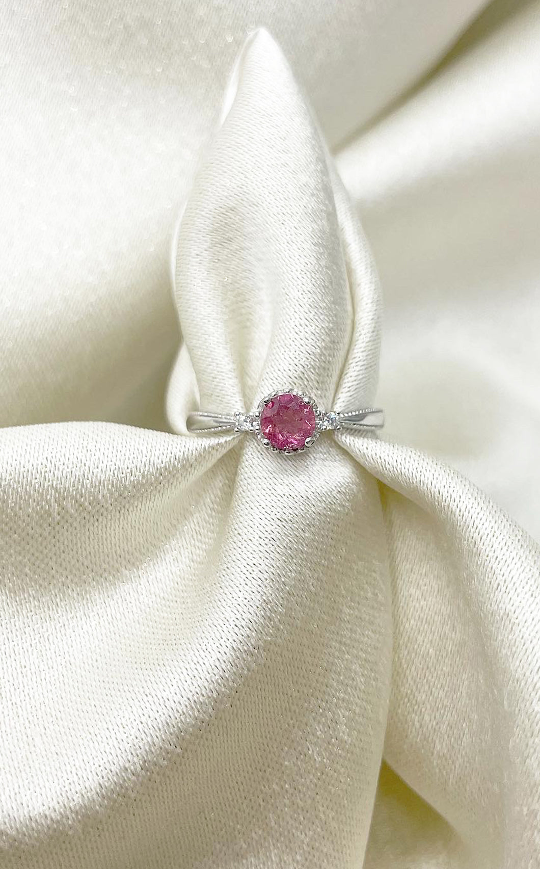 Anello Tormalina Rosa e Argento 925