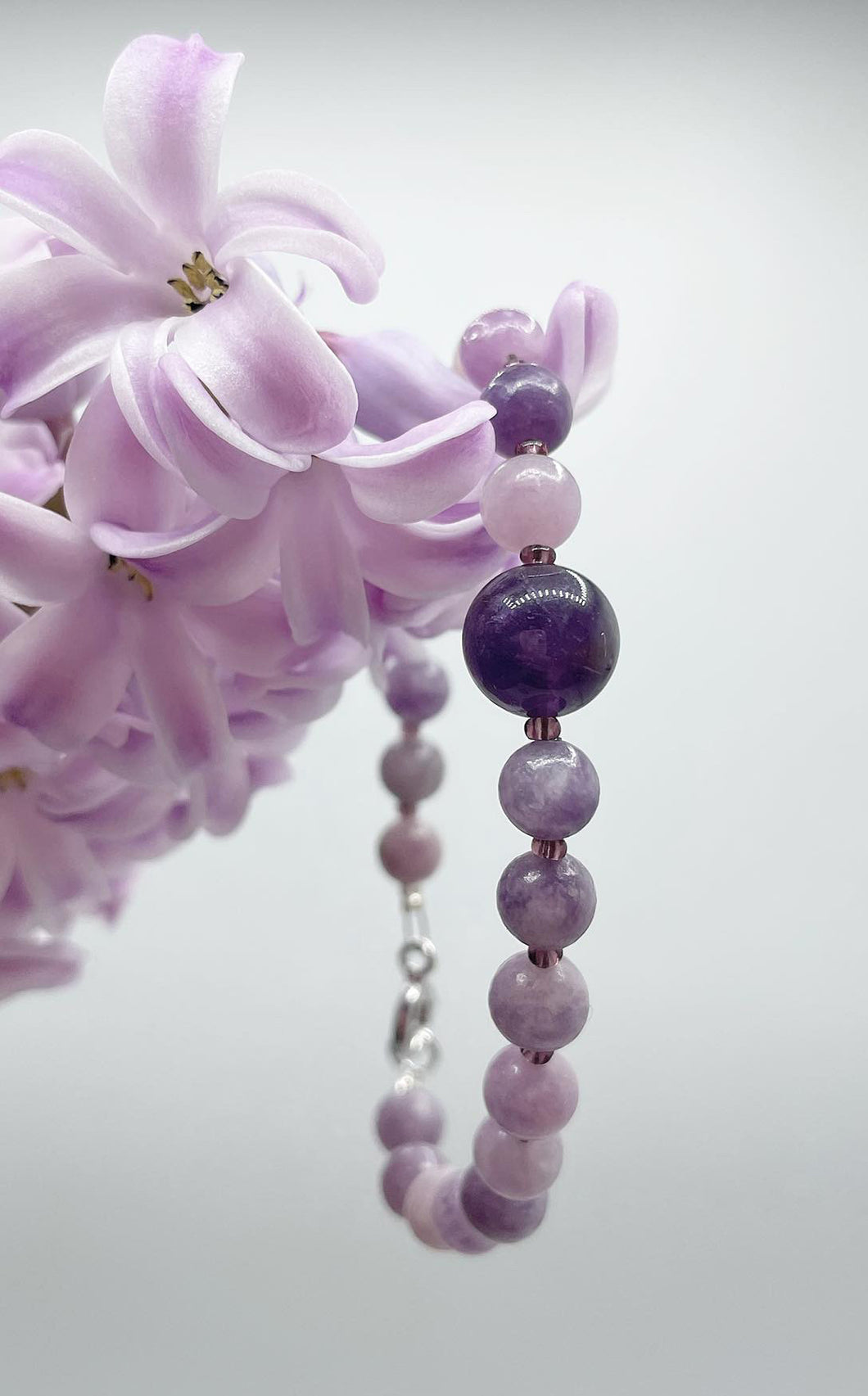 Bracciale Lepidolite e Ametista