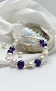 Bracciale Perle e Ametista