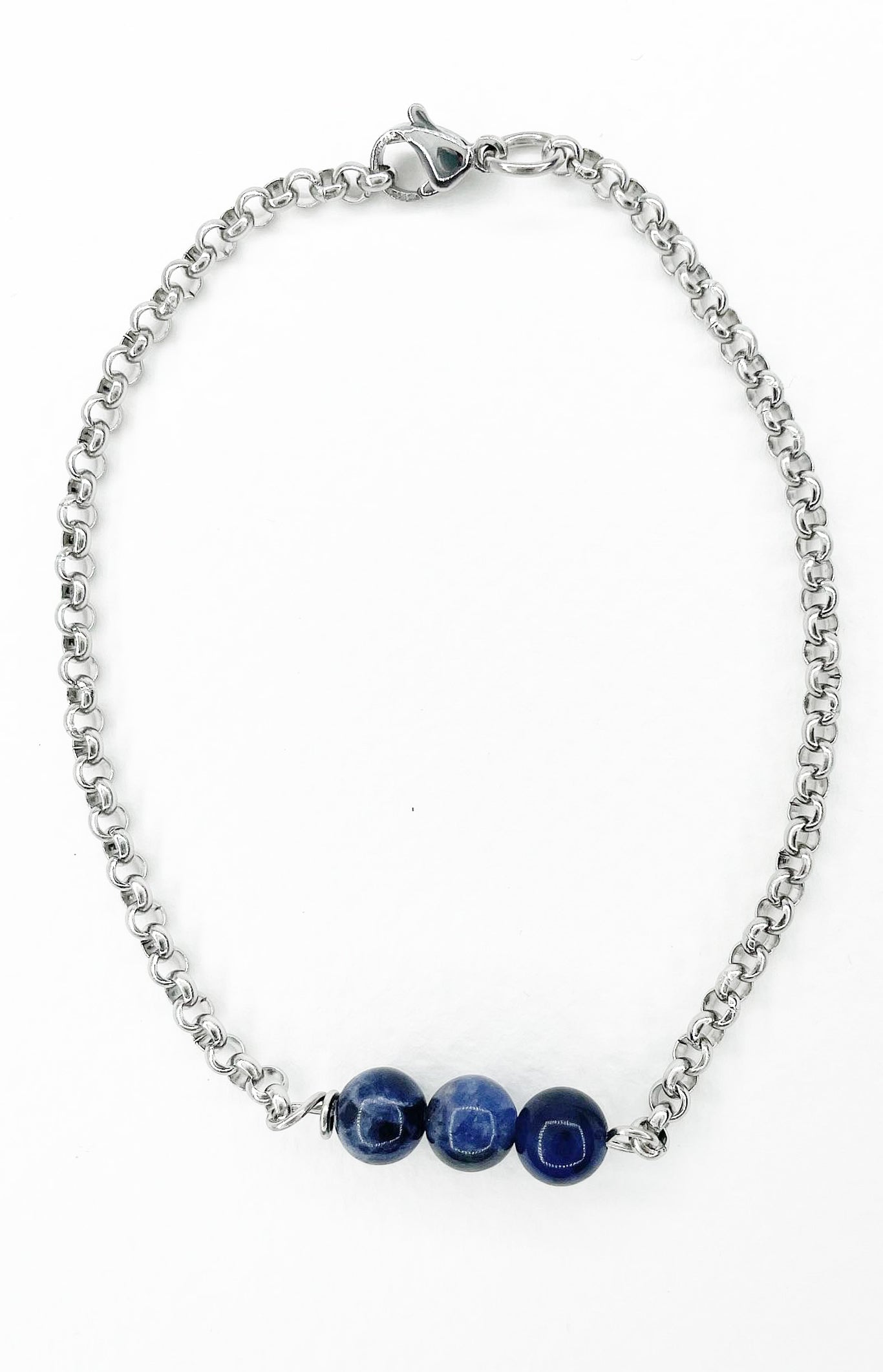 Braccialetto Infinity - Sodalite e Acciaio inossidabile