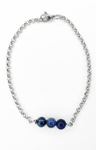 Braccialetto Sodalite e Acciaio inossidabile
