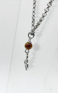 Collana Farfalla - Occhio di Tigre Acciaio Inossidabile